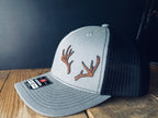 Custom Antler Hat Patch – Hand Traced Deer Antlers on Leather | Richardson 112 Trucker Cap
