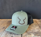 Custom Antler Hat Patch – Hand Traced Deer Antlers on Leather | Richardson 112 Trucker Cap